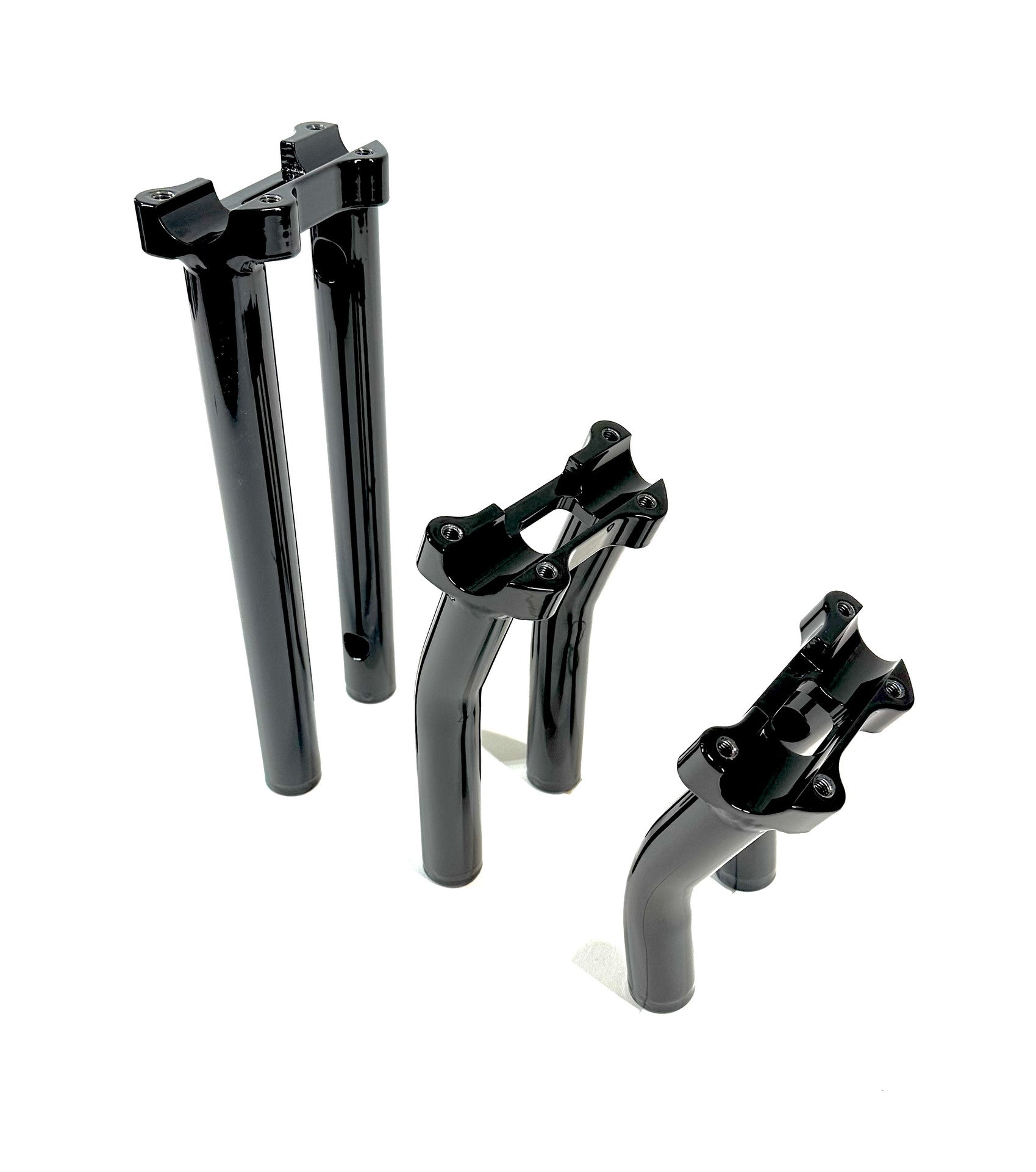 14" With 2" Pullback One Piece Lower Handlebar Riser With Internal Wire Holes, Raw - 22-24 Low Rider (FXLRS) Risers Bung King