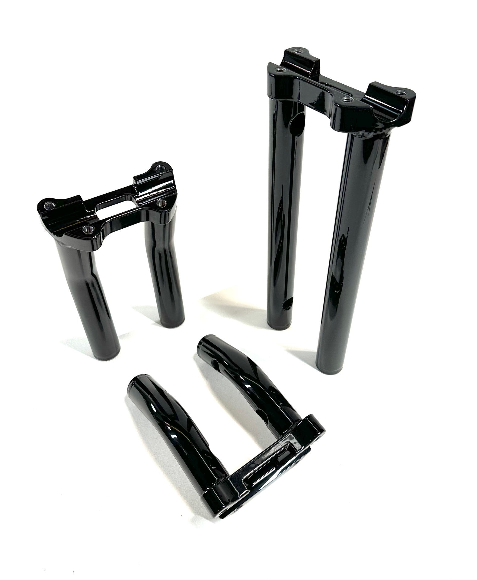 14" With 2" Pullback One Piece Lower Handlebar Riser With Internal Wire Holes, Raw - 22-24 Low Rider (FXLRS) Risers Bung King