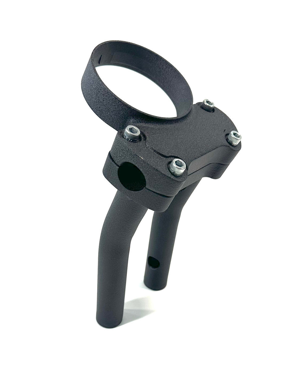 6" One Piece Lower Handlebar Riser, Wrinkle Black - 2" Pullback / With internal wire holes Risers Bung King