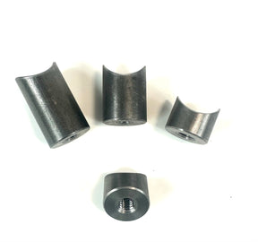 Bung King Coped Weld-On Threaded Bung for 1" Tube, 1" OD, 3/8"-16, 1018 Mild Steel Frame Fabrication Part Bung King