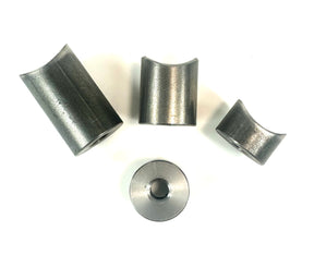 Bung King Coped Weld-On Threaded Bung for 1-1/4" Tube, 1" OD, 3/8"-16, 1018 Mild Steel Frame Fabrication Part Bung King
