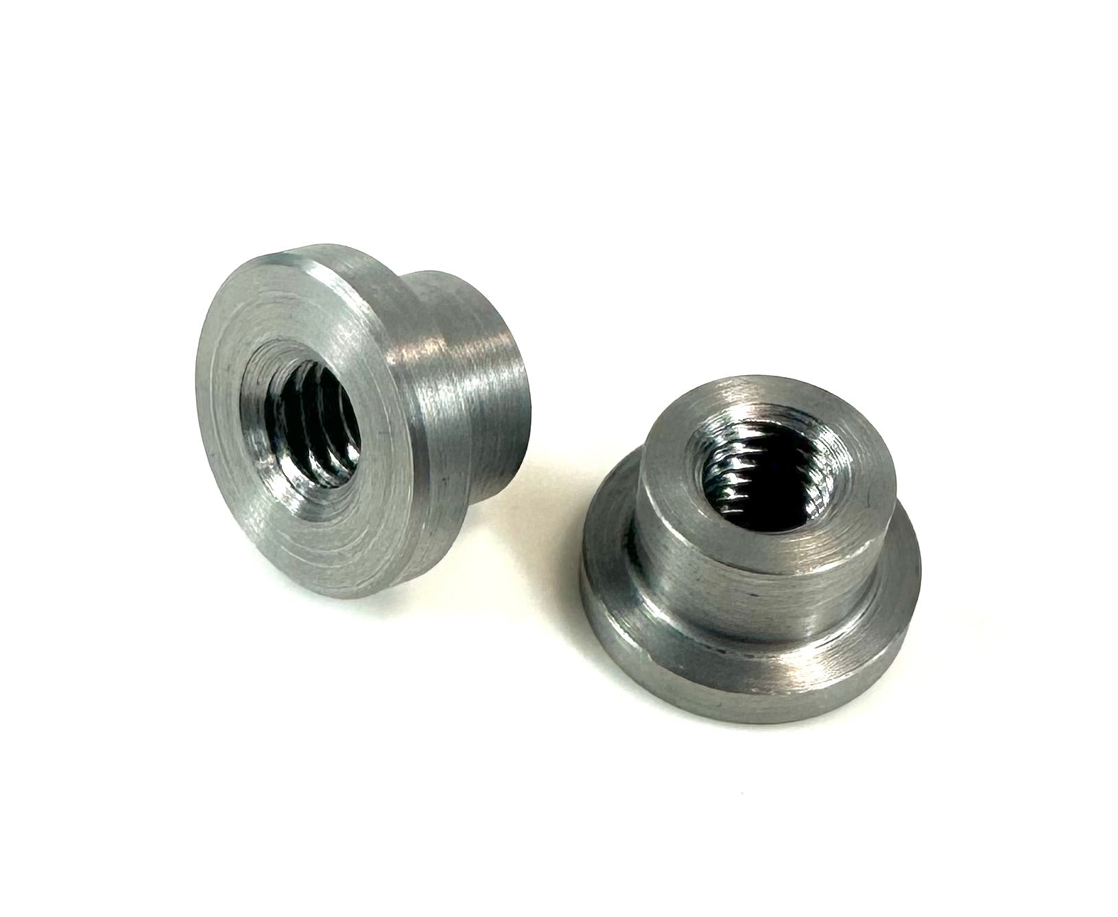 Bung King Stepped Weld-On Threaded Thru Bung, 1018 Mild Steel Frame Fabrication Part Bung King