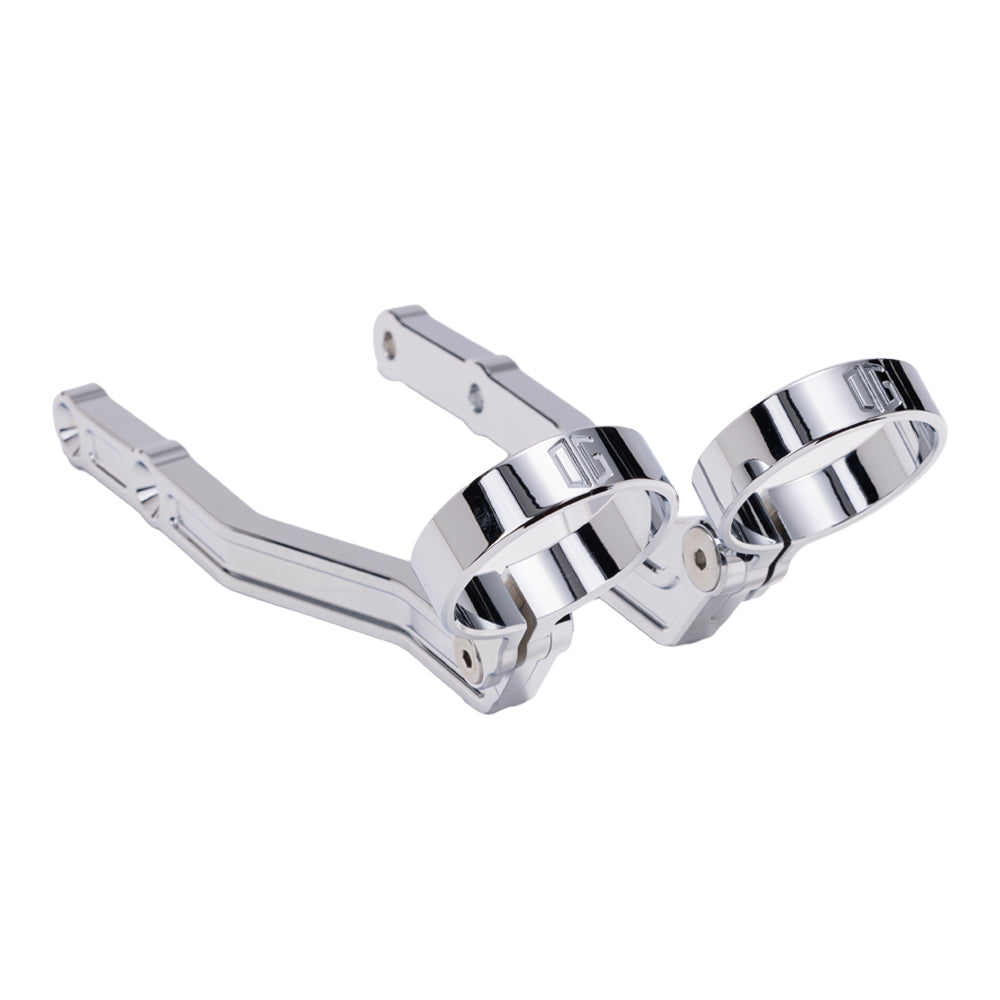 OG Remote Reservoir Mounts - 09-Up Touring Remote Reservoir Mounts Original Garage Moto Chrome Ohlins