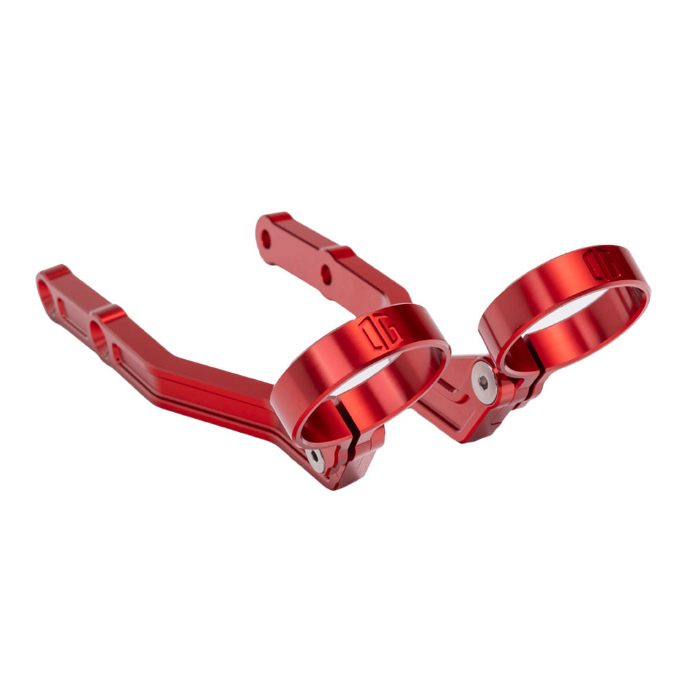 OG Remote Reservoir Mounts - 09-Up Touring Remote Reservoir Mounts Original Garage Moto Red Ohlins