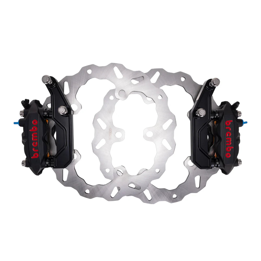 Og 320mm Complete Radial Brake Kit For 2024 Up Touring Original Garage Moto Brembo 108mm M4 Monobloc Caliper Set - Black Black Black