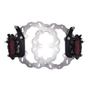 Og 320mm Complete Radial Brake Kit For 2024 Up Touring Original Garage Moto Brembo 108mm M4 Monobloc Caliper Set - Black Black Black
