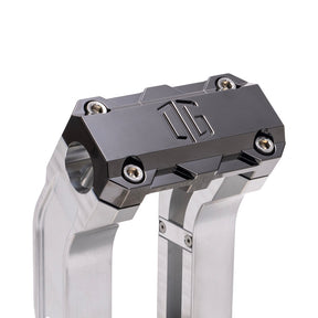 Og 8.5" Straight Risers Risers Original Garage Moto Standard OG Top Clamp Aluminium Finish Black Chrome