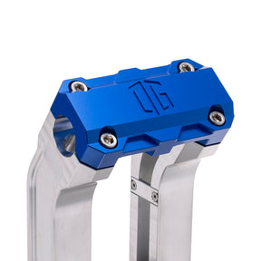 Og 8.5" Straight Risers Risers Original Garage Moto Standard OG Top Clamp Aluminium Finish Blue