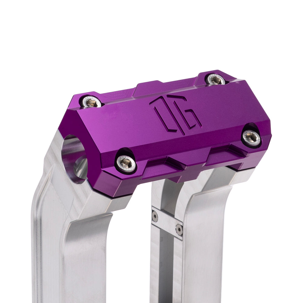Og 8.5" Straight Risers Risers Original Garage Moto Standard OG Top Clamp Aluminium Finish Purple