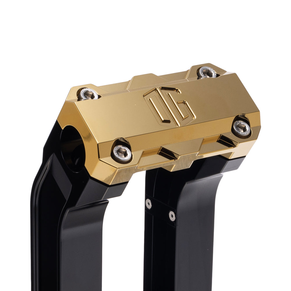 Og 8.5" Straight Risers Risers Original Garage Moto Standard OG Top Clamp Black Gold Plating