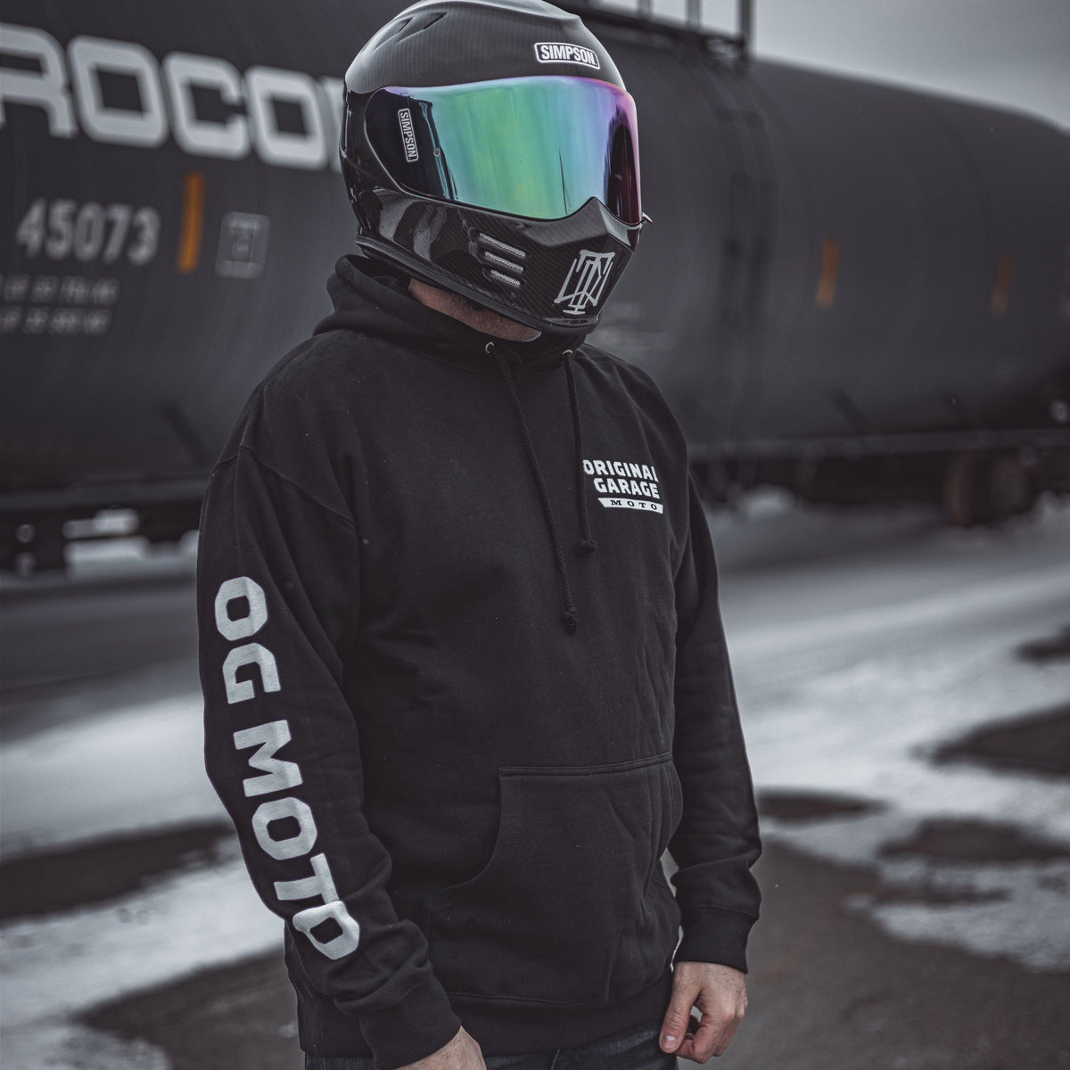 OG "MOTO" Pullover Hoodie, Black Hoodies Original Garage Moto
