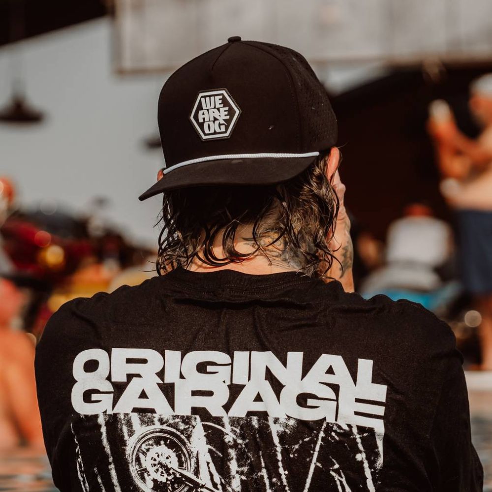 OG Performance Snapback, Black Snapback Cap Original Garage Moto