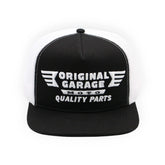 OG Quality Parts White/Black Trucker Hat Trucker Cap Original Garage Moto