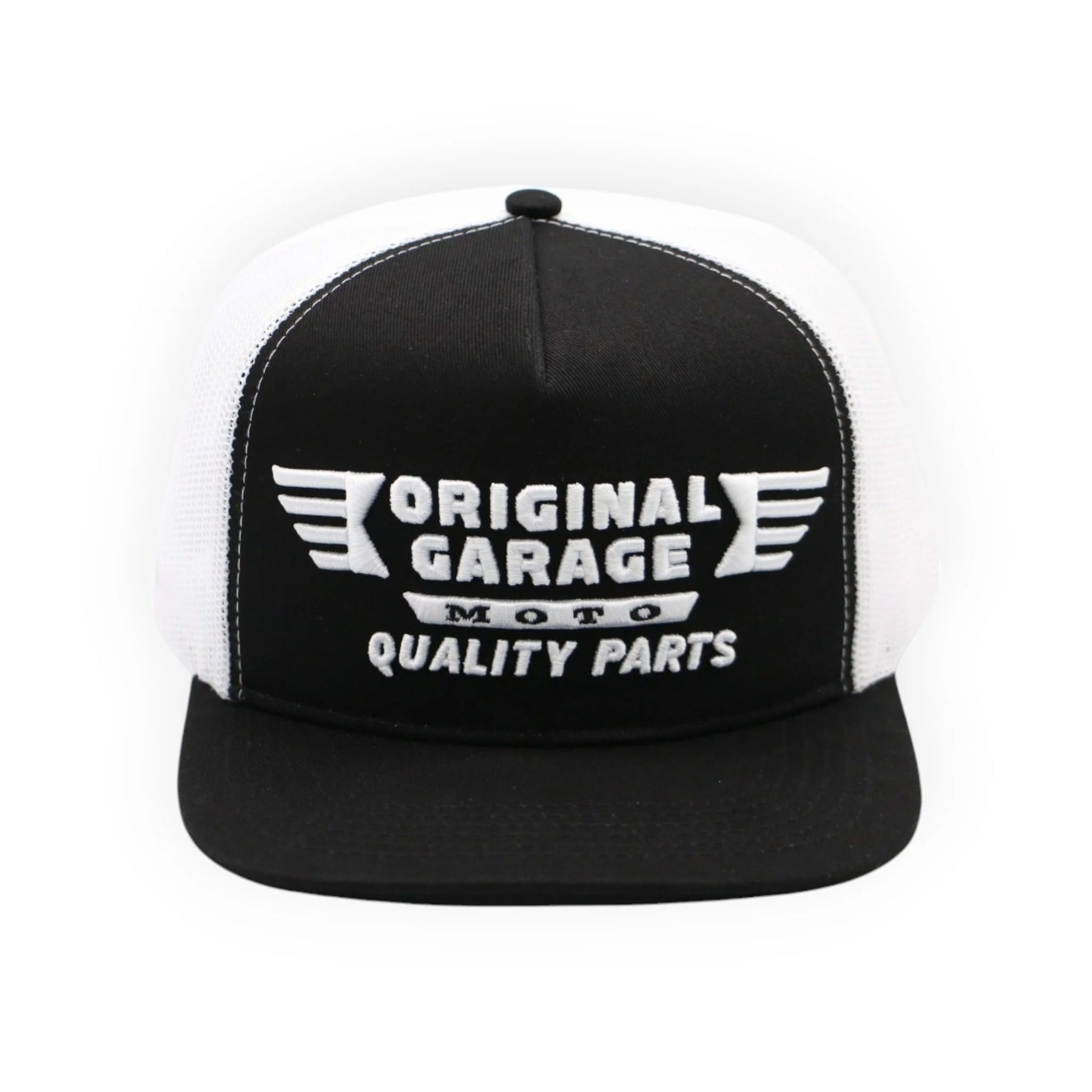 OG Quality Parts White/Black Trucker Hat Trucker Cap Original Garage Moto