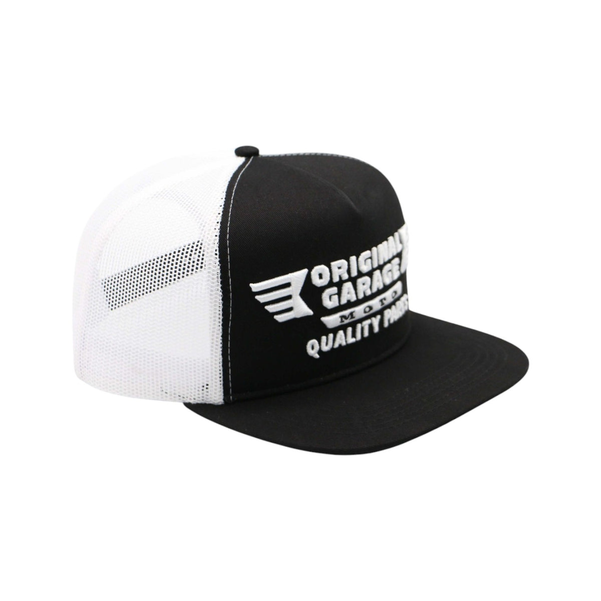 OG Quality Parts White/Black Trucker Hat Trucker Cap Original Garage Moto