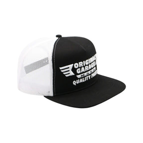 OG Quality Parts White/Black Trucker Hat Trucker Cap Original Garage Moto
