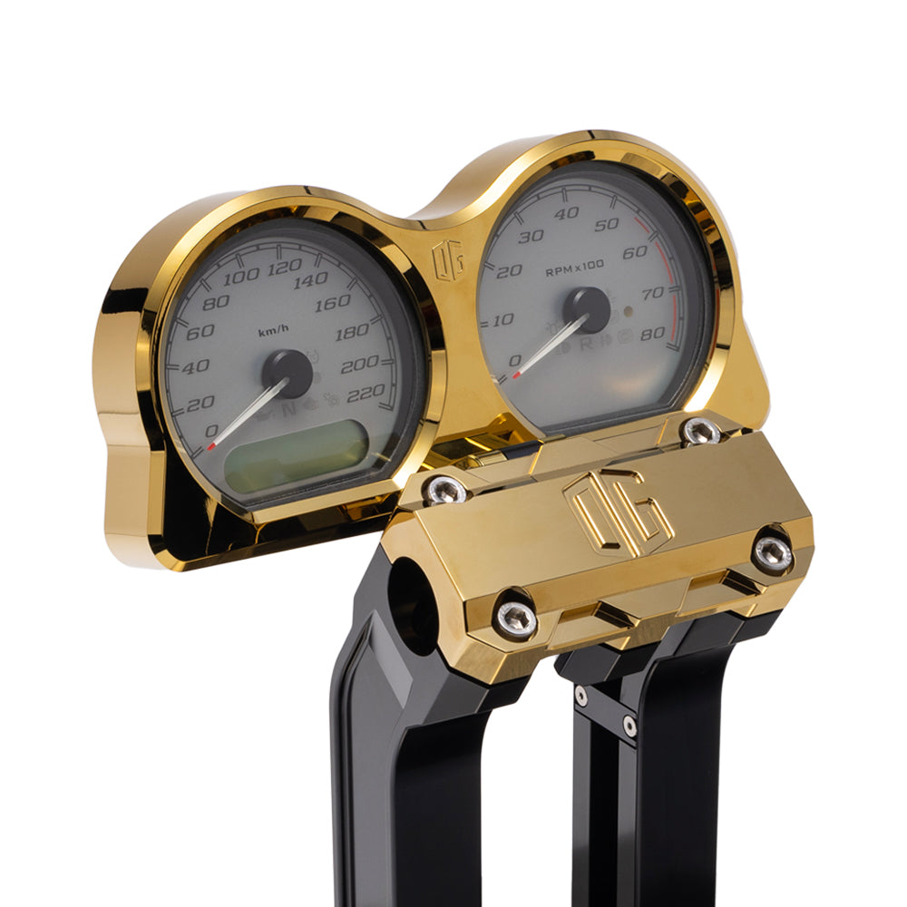 Og Billet Gauges Bezel - 15-23 Road Glide Gauge Mount Original Garage Moto Gold Plating Rear mount