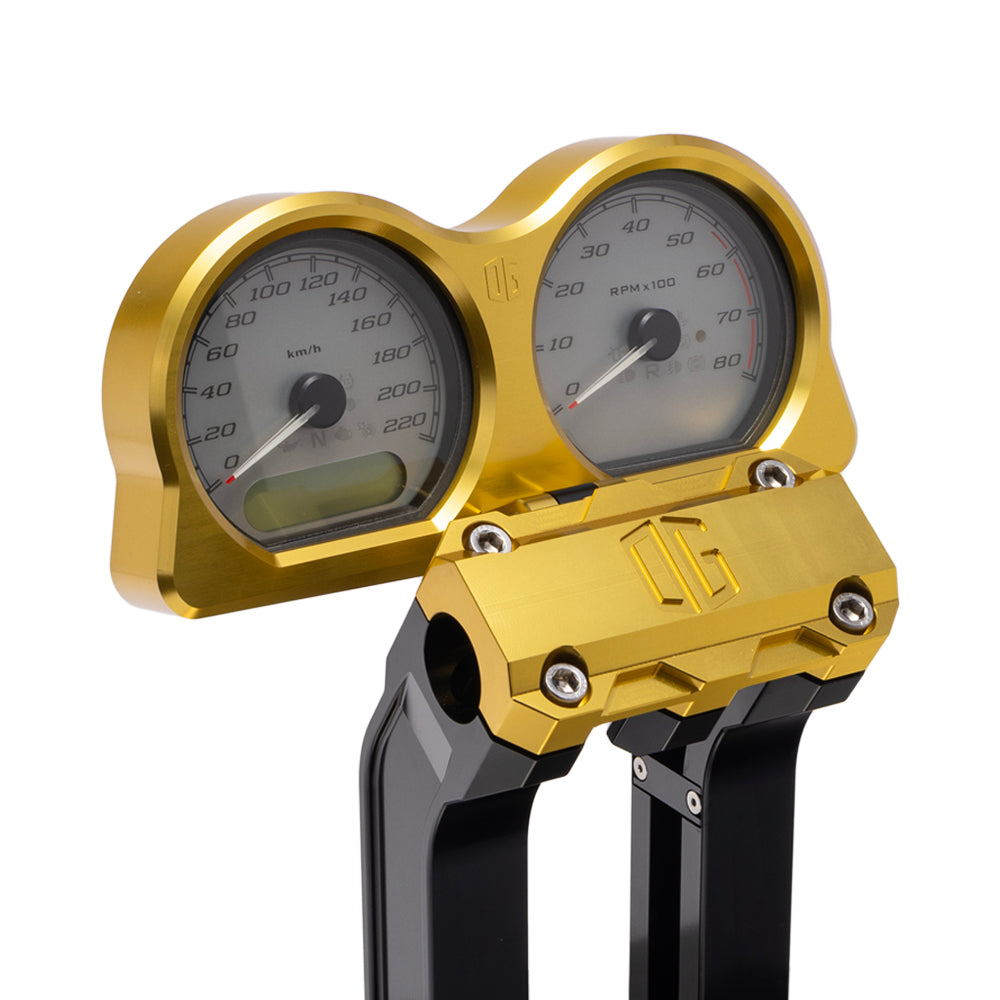 Og Billet Gauges Bezel - 15-23 Road Glide Gauge Mount Original Garage Moto Gold Rear mount