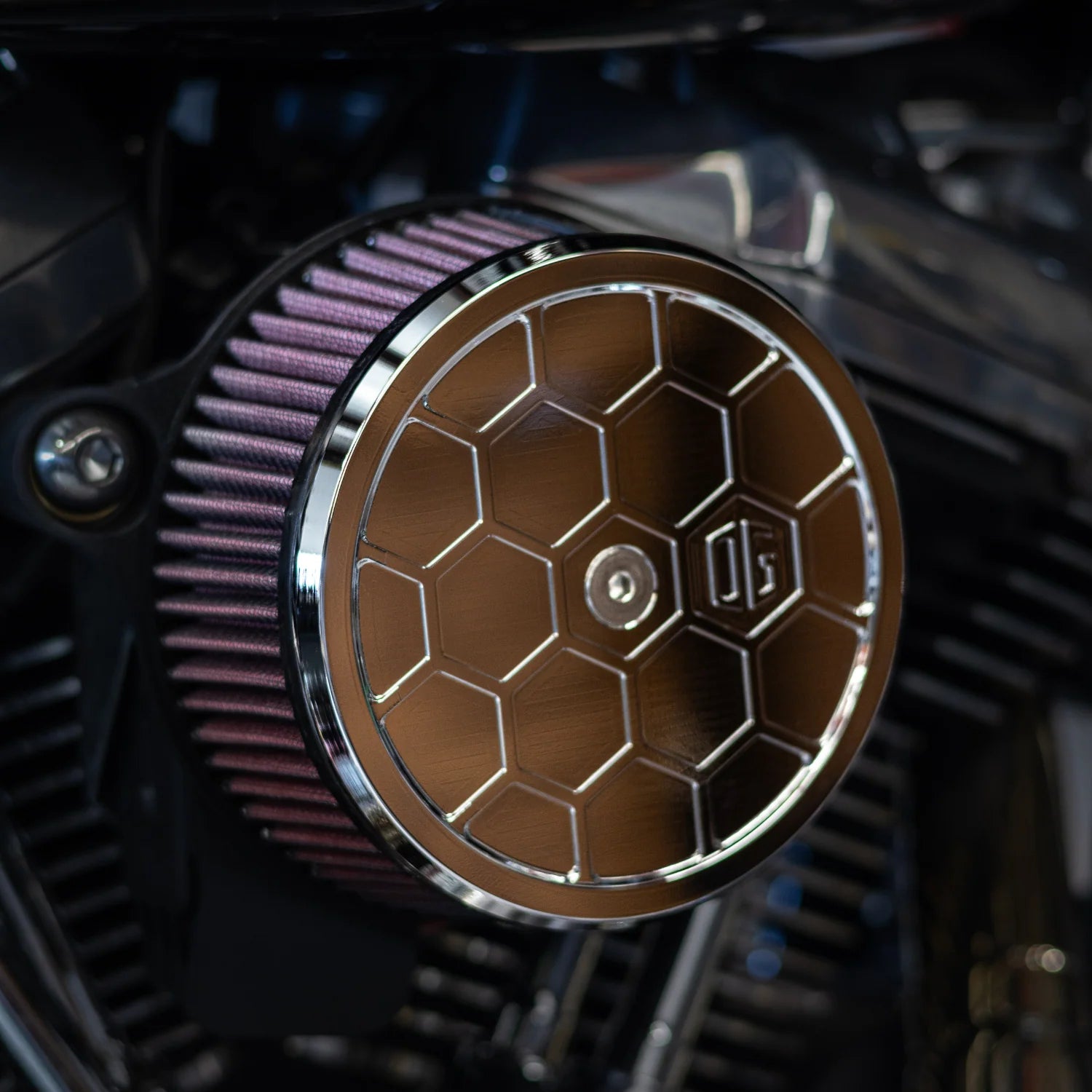 OG Round Air Cleaner Cover - HoneyComp Air Cleaner Cover Original Garage Moto