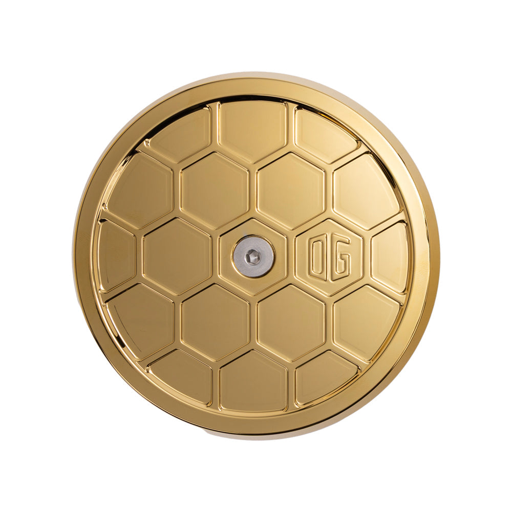 OG Round Air Cleaner Cover - HoneyComp Air Cleaner Cover Original Garage Moto Gold Plating