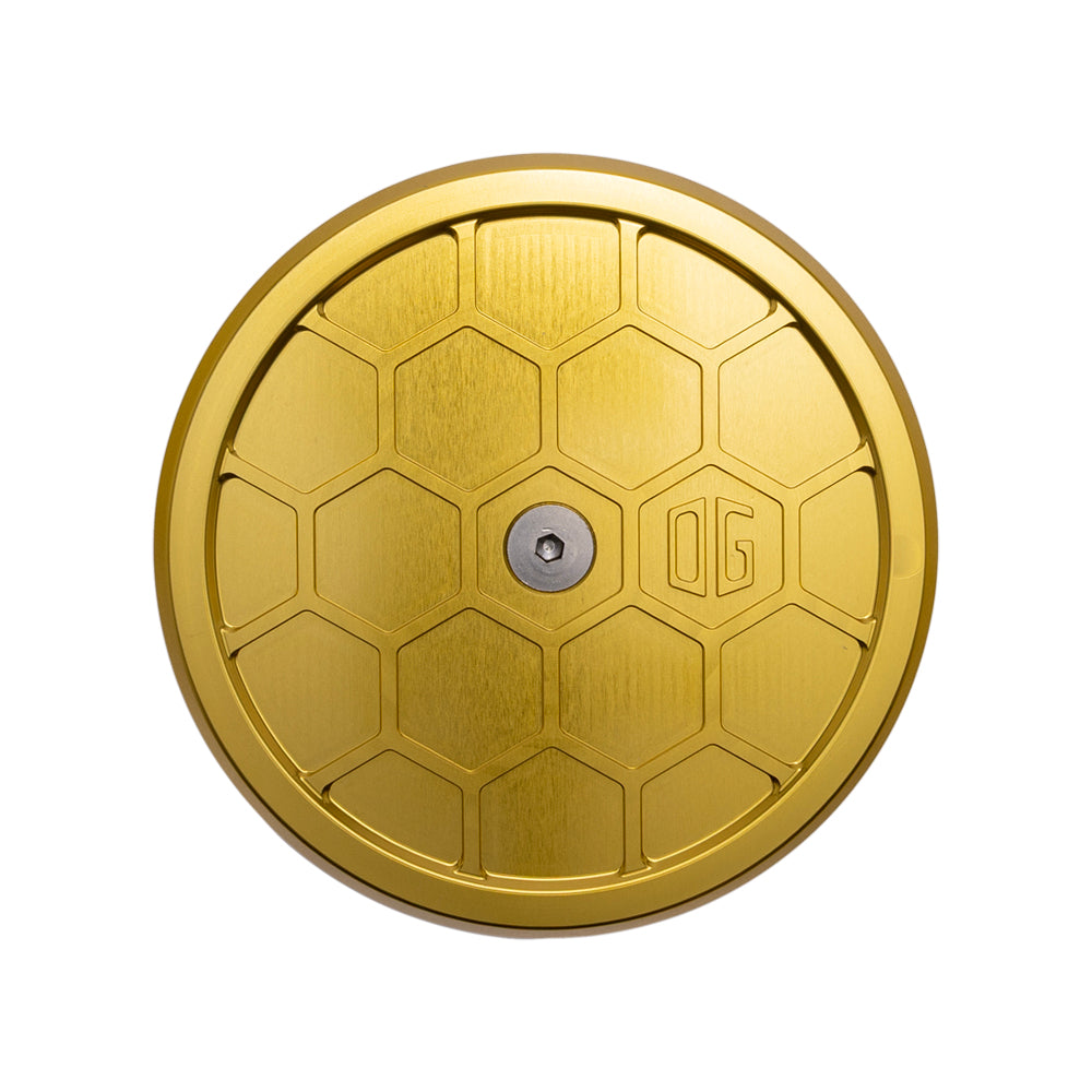 OG Round Air Cleaner Cover - HoneyComp Air Cleaner Cover Original Garage Moto Gold
