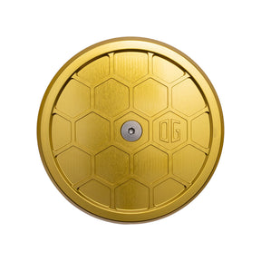 OG Round Air Cleaner Cover - HoneyComp Air Cleaner Cover Original Garage Moto Gold