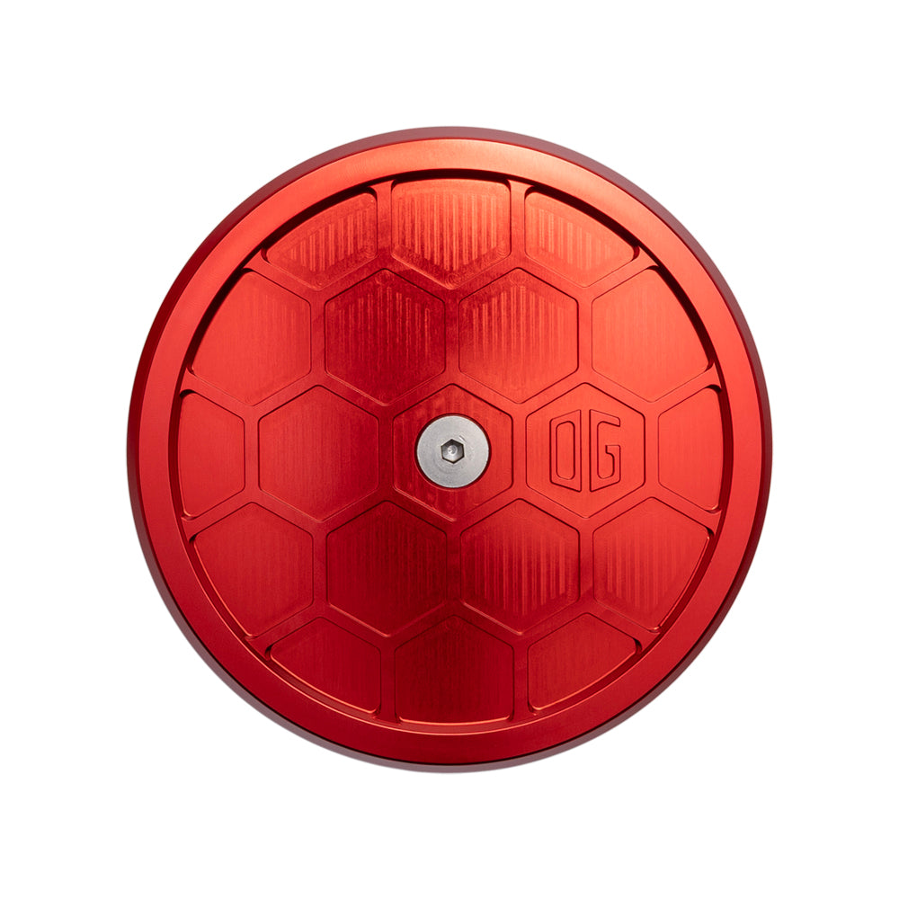 OG Round Air Cleaner Cover - HoneyComp Air Cleaner Cover Original Garage Moto Red