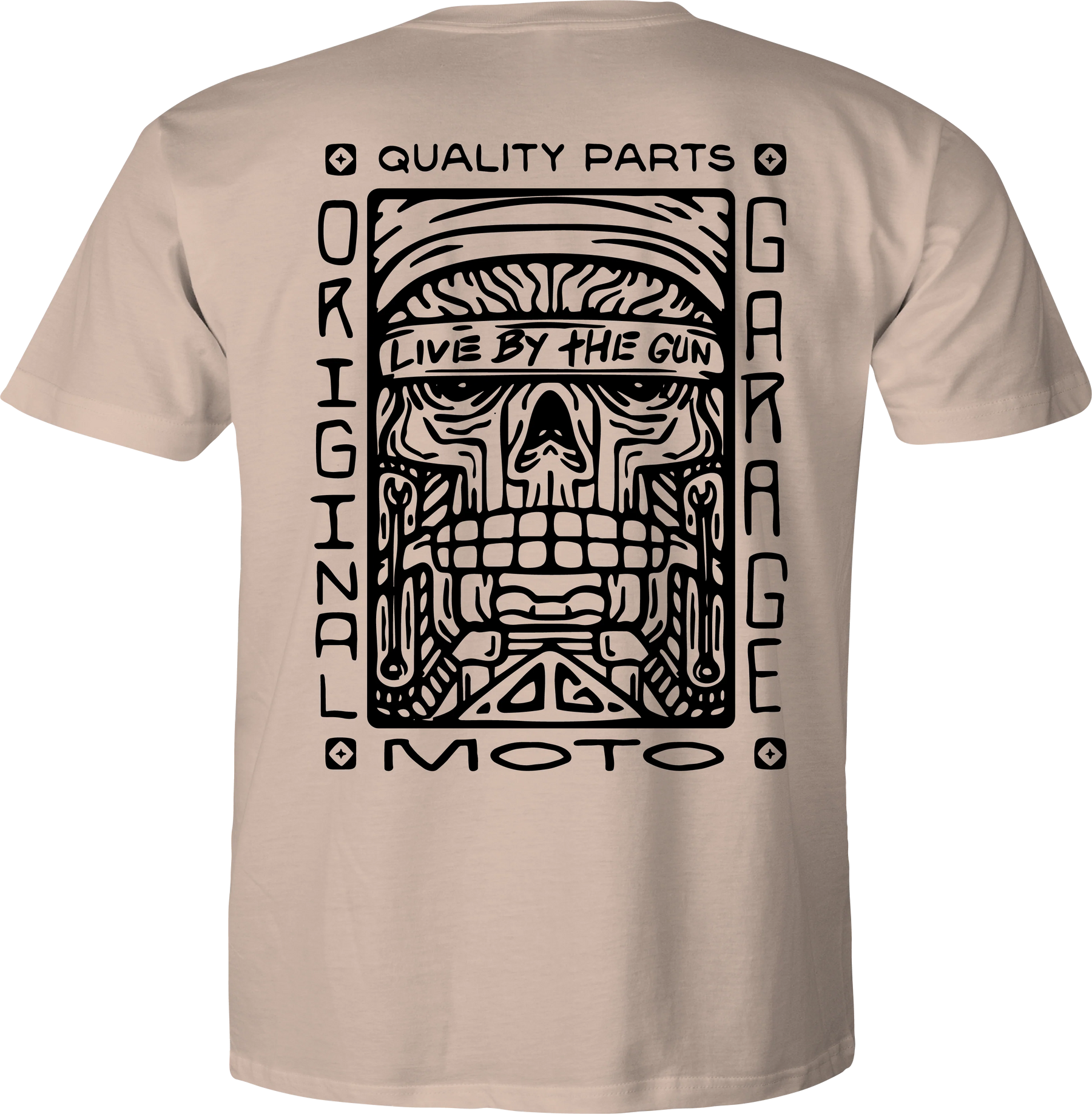 OG "Savage" T-Shirt, Sand T-Shirt Original Garage Moto