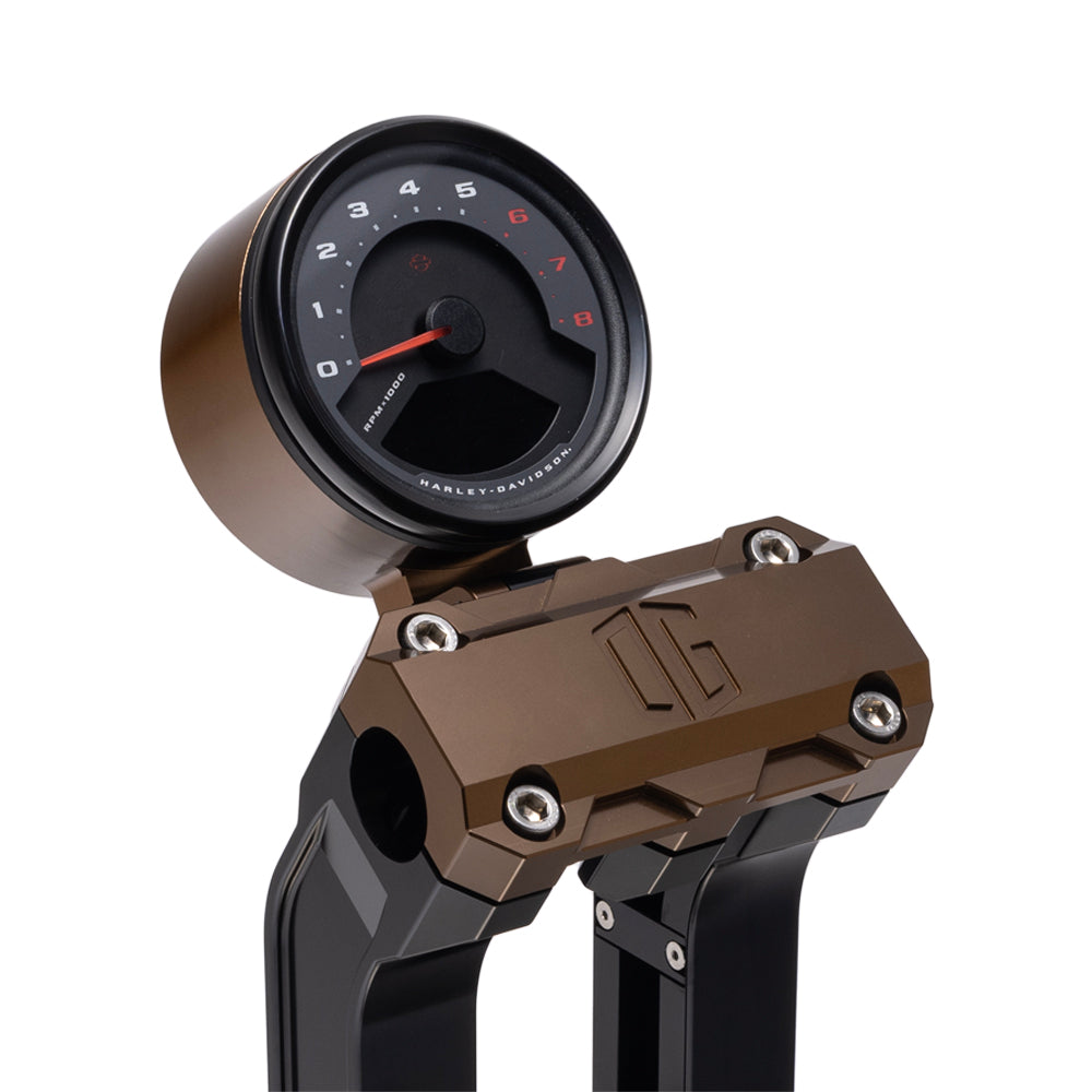 Og Single Billet Gauge Pod Gauge Mount Original Garage Moto Bronze Rear mount