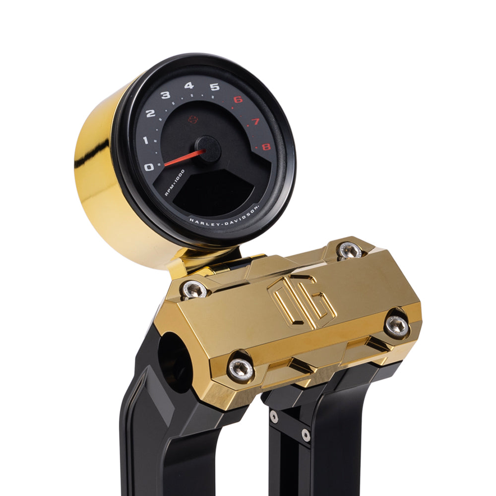Og Single Billet Gauge Pod Gauge Mount Original Garage Moto Gold Plating Rear mount