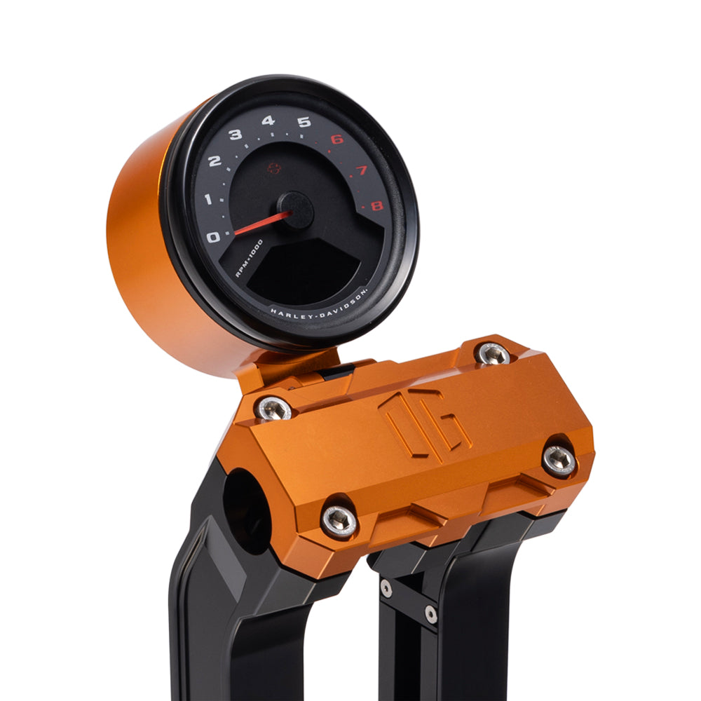 Og Single Billet Gauge Pod Gauge Mount Original Garage Moto Orange Rear mount