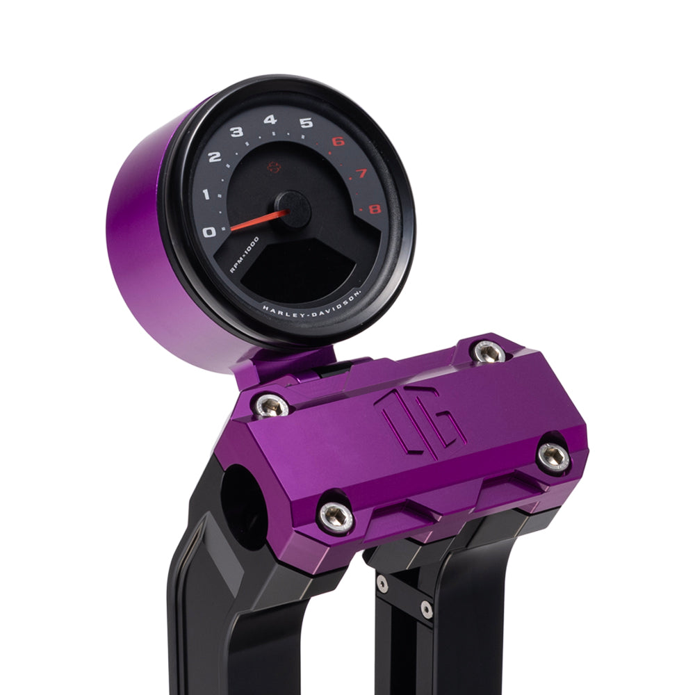 Og Single Billet Gauge Pod Gauge Mount Original Garage Moto Purple Rear mount