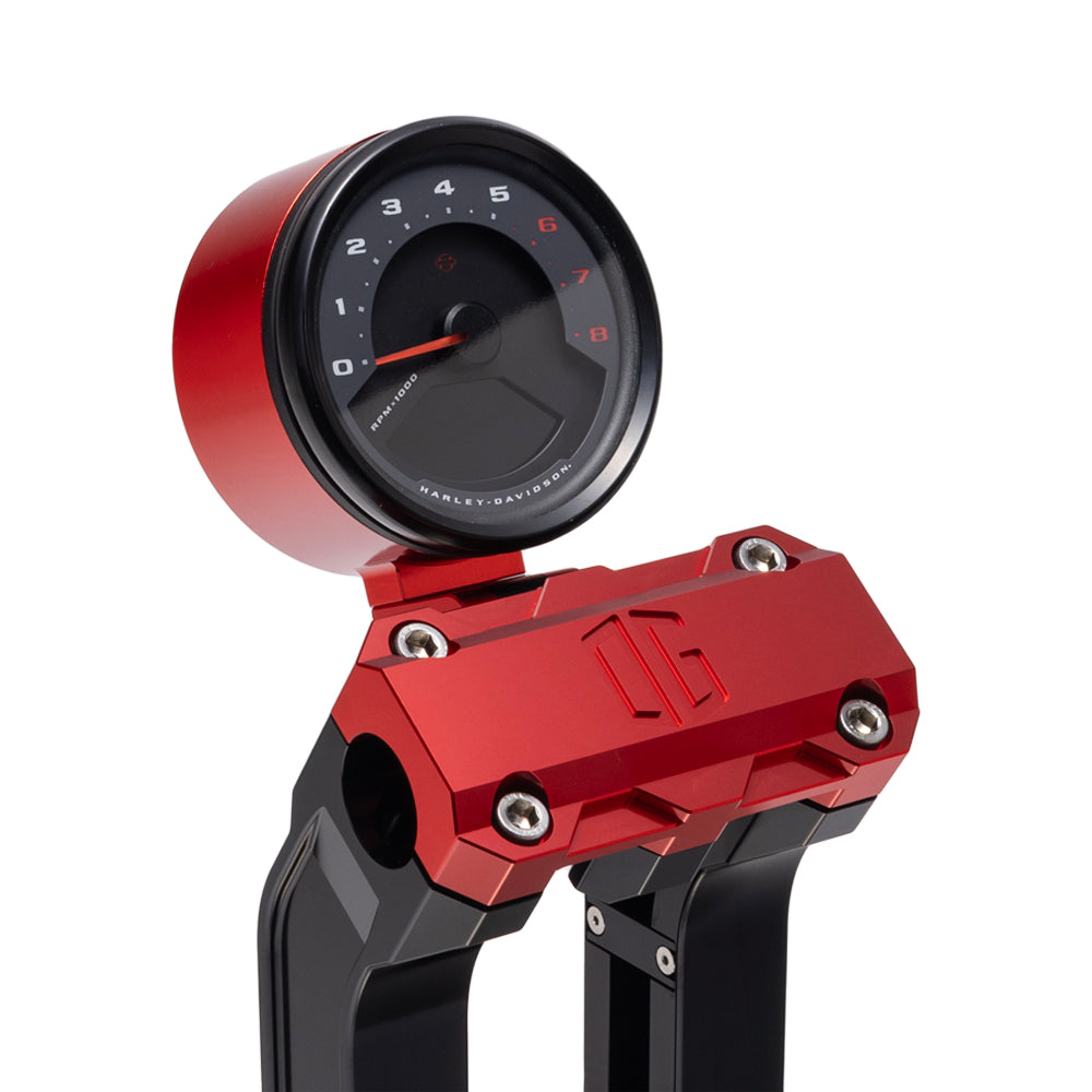Og Single Billet Gauge Pod Gauge Mount Original Garage Moto Red Rear mount