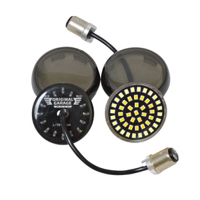 Og X Series Led Turn Signals Turn Signals Original Garage Moto White/Amber - 1157 Front