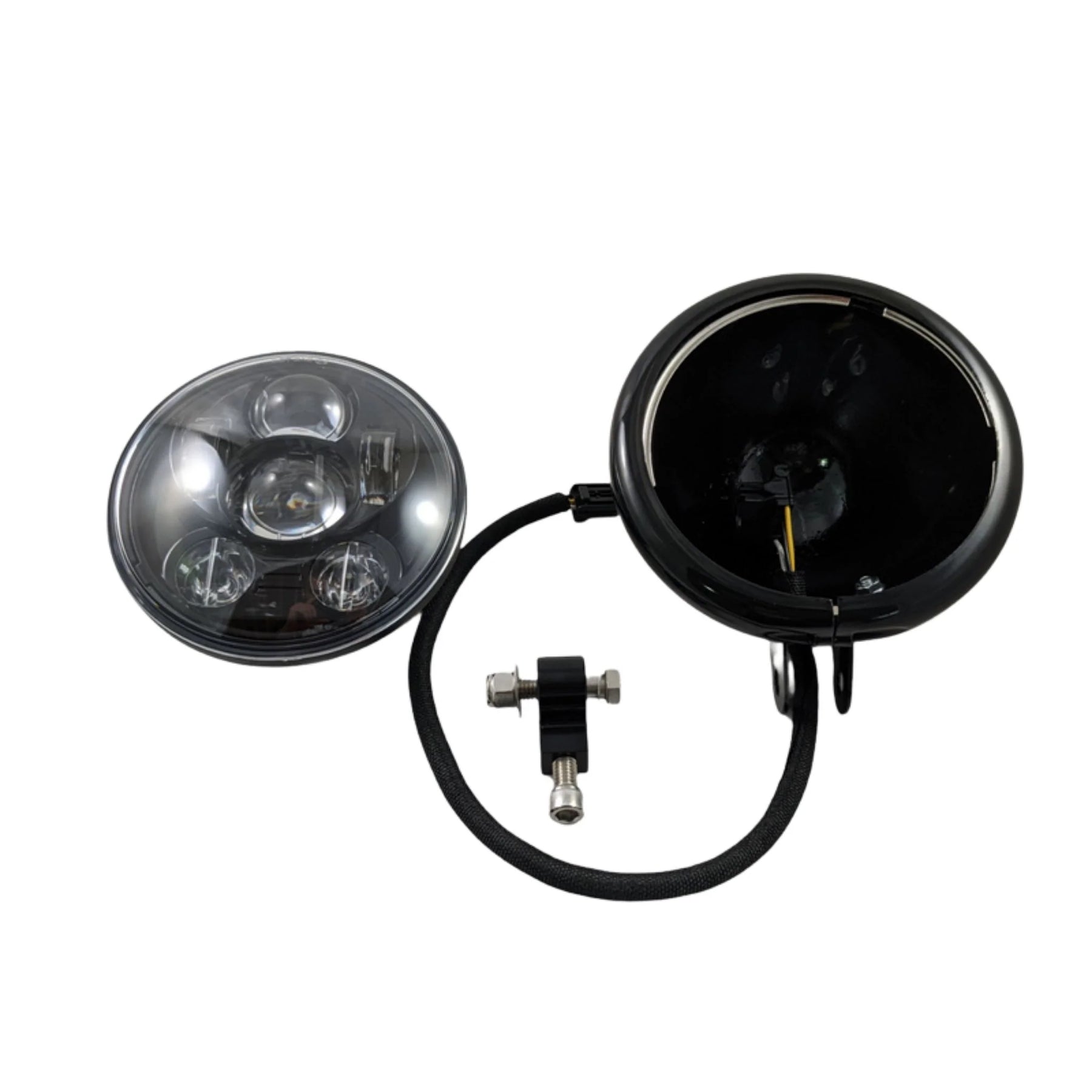 OG Complete Headlight Conversion Kit - Dyna Fatbob Headlight Original Garage Moto 5.75'' OG Projector LED Headlight Black