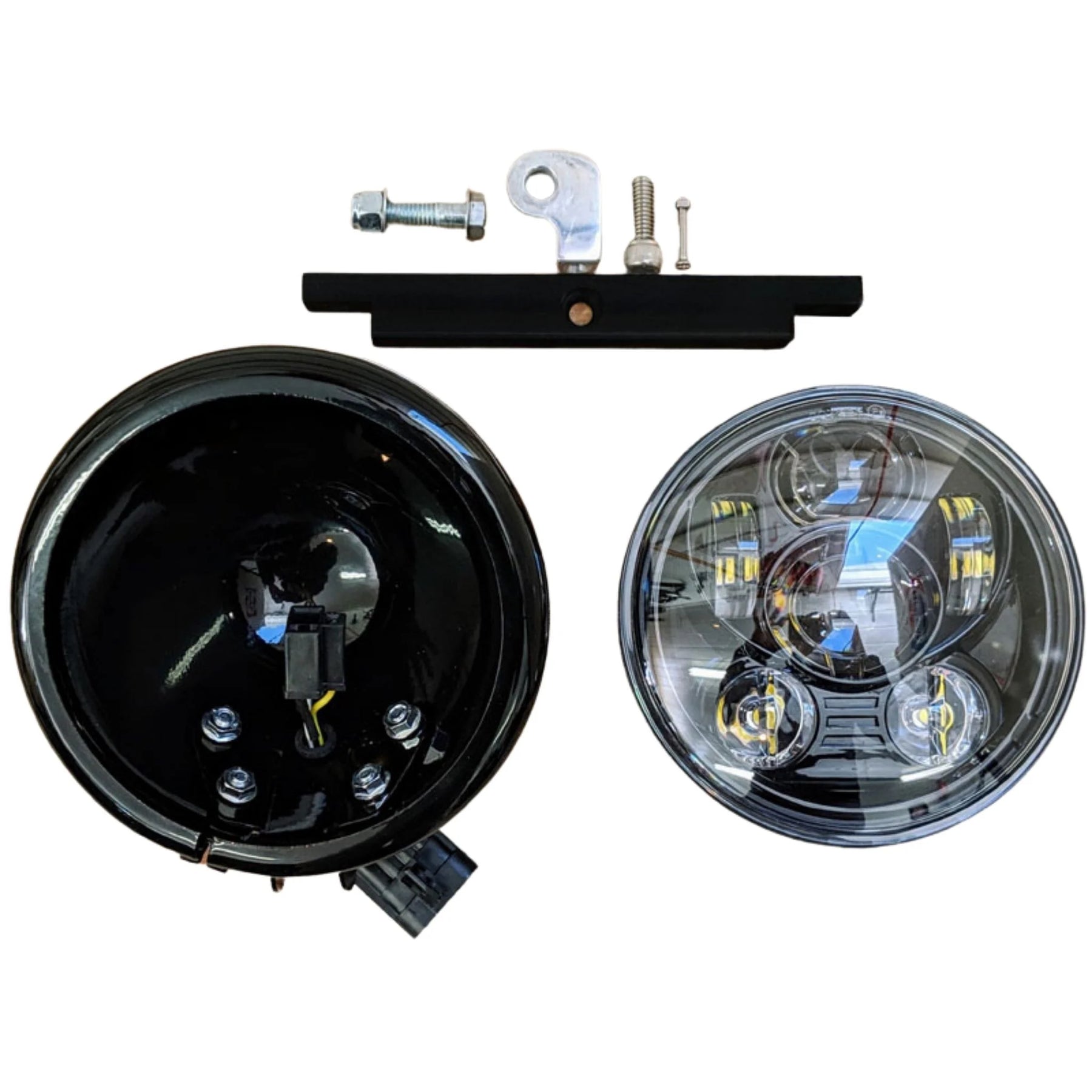 OG Complete Headlight Conversion Kit - Softail Fatbob Headlight Original Garage Moto 5.75'' OG Projector LED Headlight Black