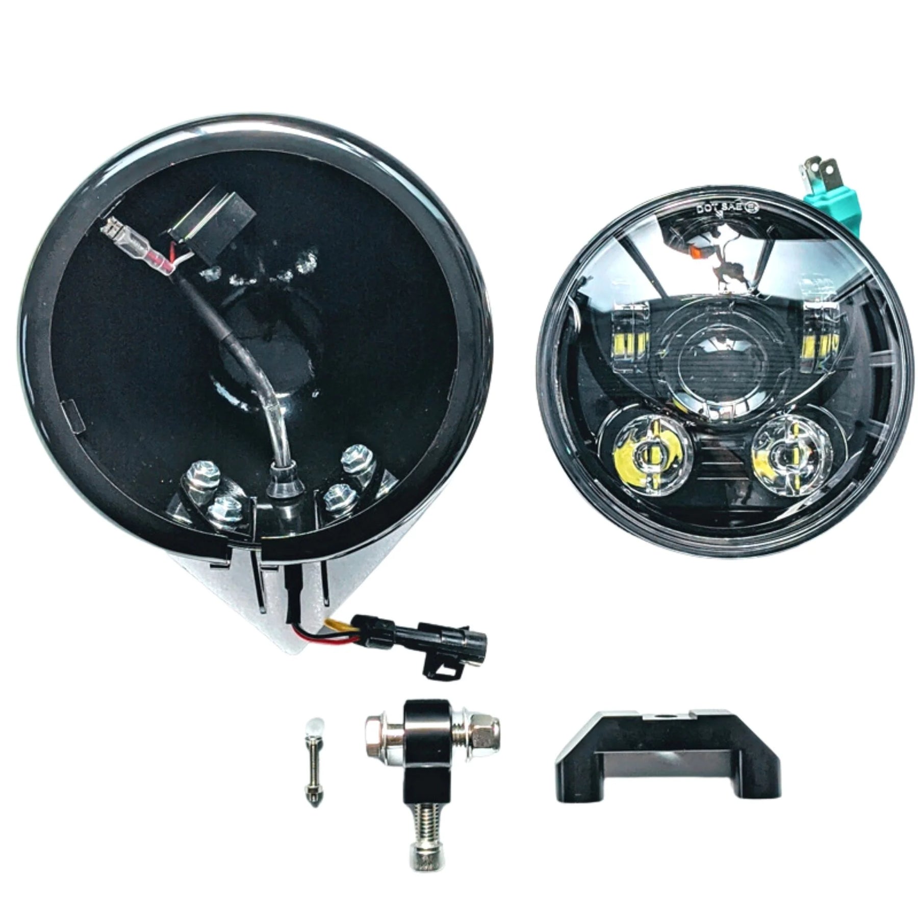 OG Complete Headlight Conversion Kit - Softail Low Rider S & Sport Glide Headlight Original Garage Moto 5.75'' OG Projector LED Headlight Black