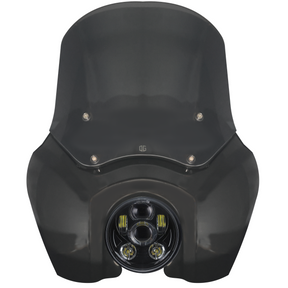 OG Complete T-Sport Fairing Kit - 2018-Up Softail 49mm Headlight Fairing & Mask Original Garage Moto 15" Dark Smoke 5.75'' OG Projector LED Headlight - Black