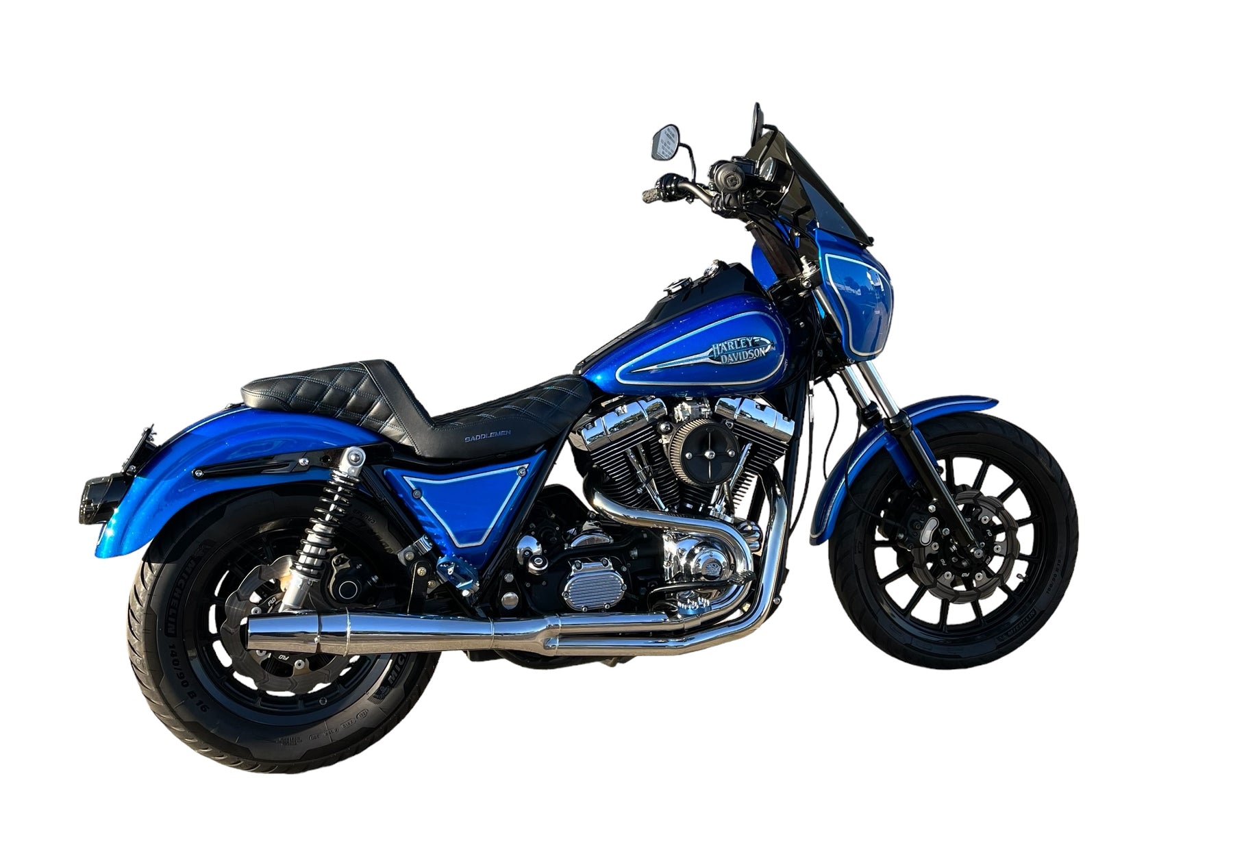 Thunderheader 1016, Chrome - 87-00 FXR w/Center Controls Full Exhaust System Thunderheader