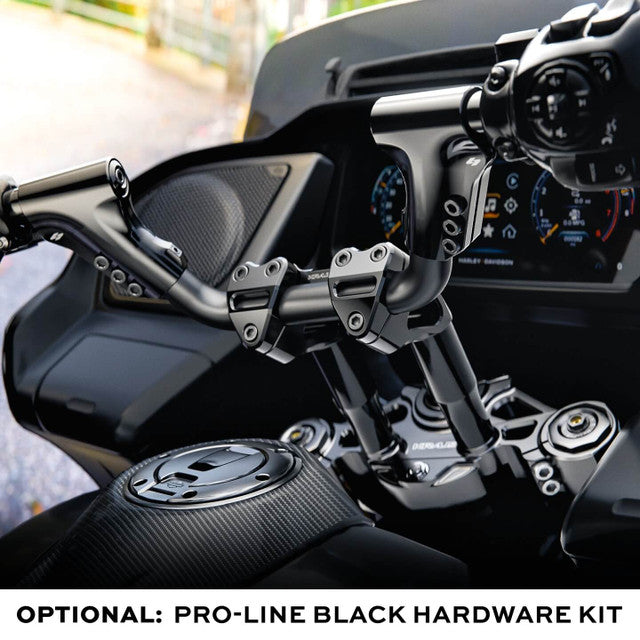 9" Workman Kickback Risers, Black Anodized Risers Kraus Motor Co.