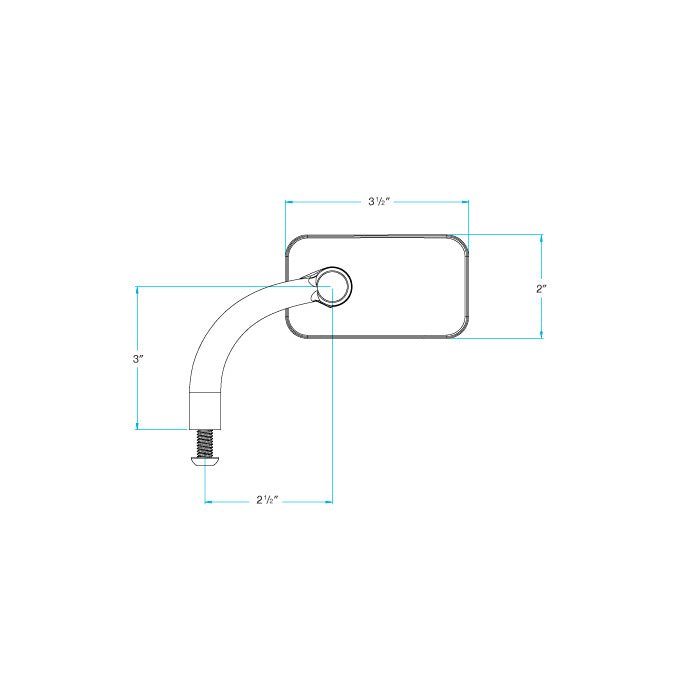 Utility Mirror Rectangle Perch Mount