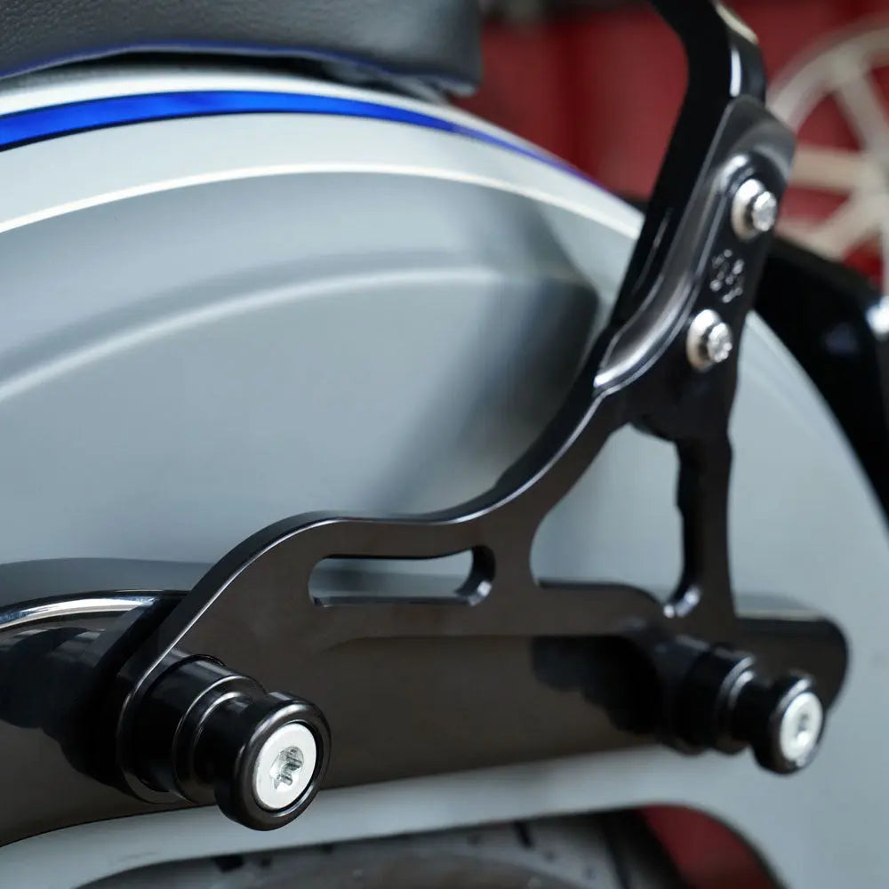 San Diego Customs Billet Sissy Bar Side Plates & Bag Mounts - 22+ Softail Low Rider ST Sissy Bar Side Plates San Diego Customs Black