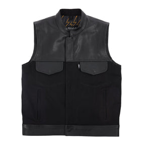 Kanan Vest Leather & Denim, Black