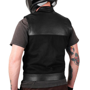 Kanan Vest Leather & Denim, Black