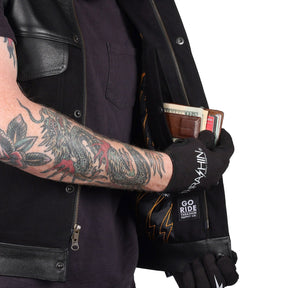 Kanan Vest Leather & Denim, Black