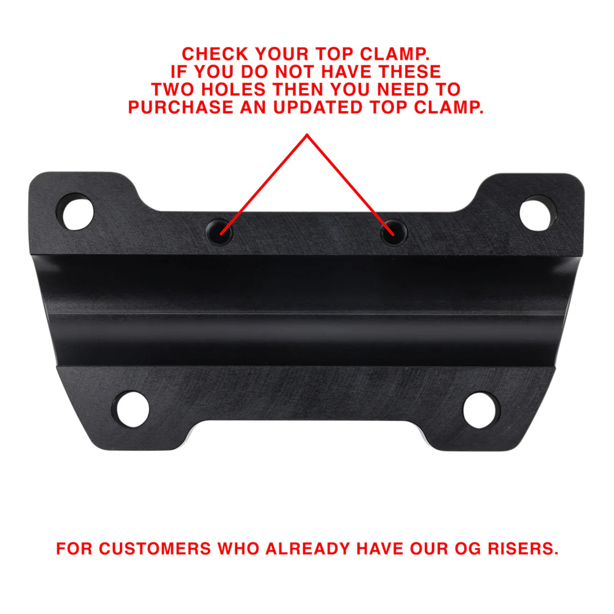 "Updated" OG Riser Top Clamp, Black Risers Thrashin Supply Co.