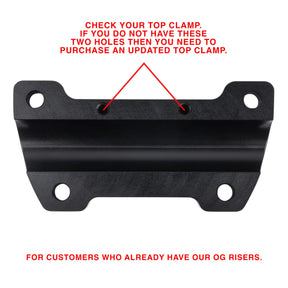 "Updated" OG Riser Top Clamp, Black Risers Thrashin Supply Co.