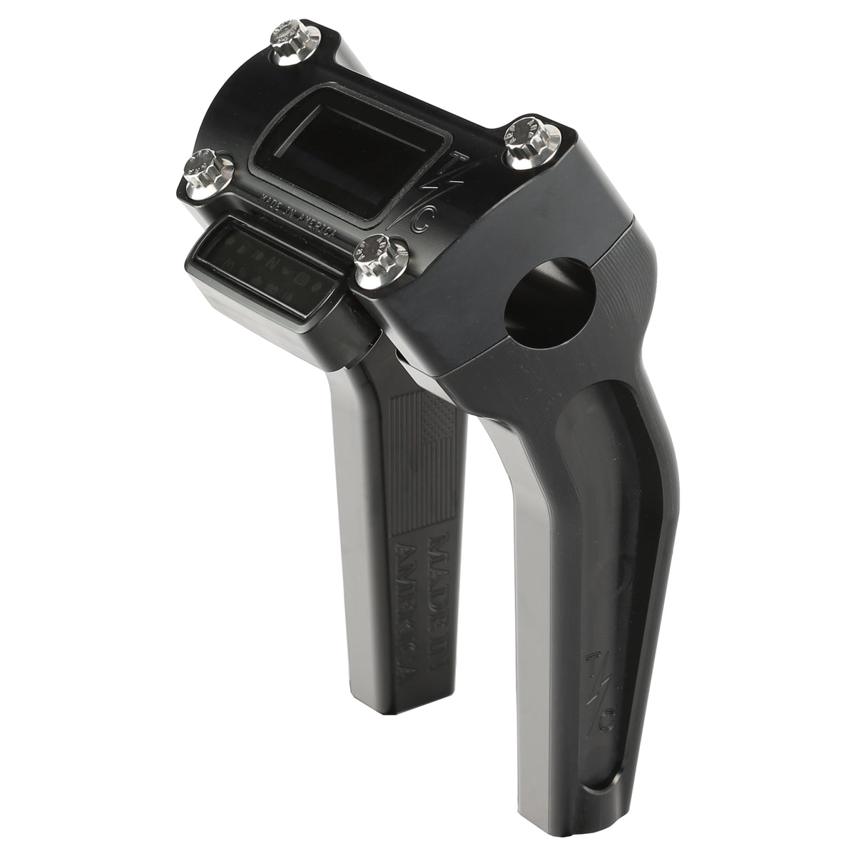 Thrashin Supply Co. 6.5" Pull Back OG Risers, Black Risers Thrashin Supply Co. Top Clamp for M8 Softail OEM Digital Gauge (Digital Gauge Not Included)