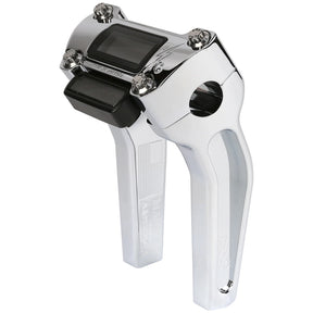 Thrashin Supply Co. 6.5" Pull Back OG Risers, Chrome Risers Thrashin Supply Co. Top Clamp for M8 Softail OEM Digital Gauge (Digital Gauge Not Included)