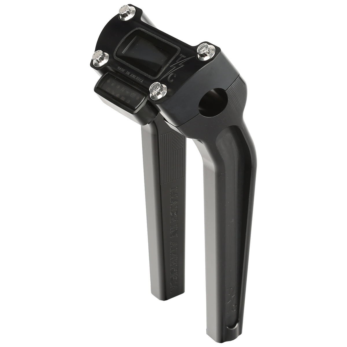 Thrashin Supply Co. 9.5" Pull Back OG Risers, Black Risers Thrashin Supply Co. Top Clamp for M8 Softail OEM Digital Gauge (Digital Gauge Not Included)